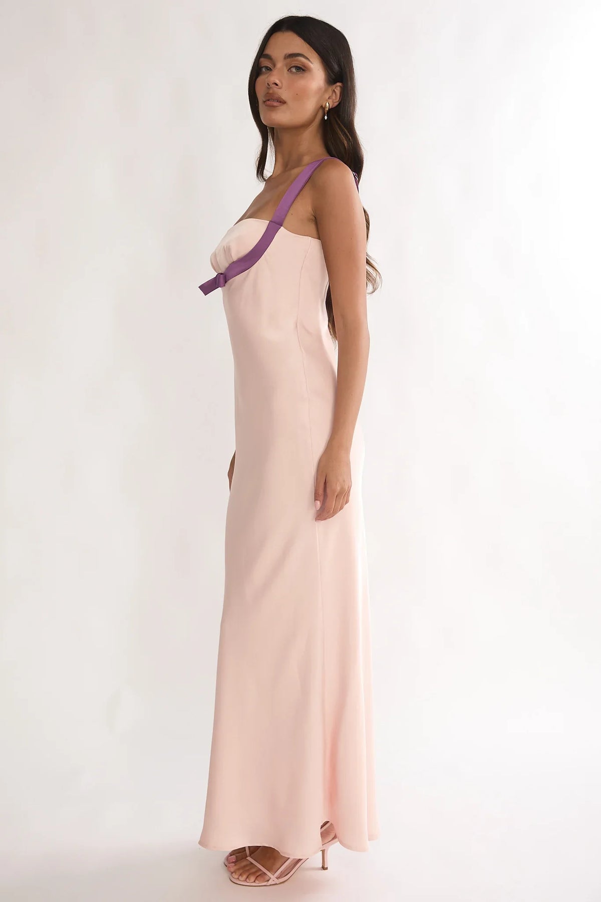 Elowra Bow Bust Maxi Dress Pink
