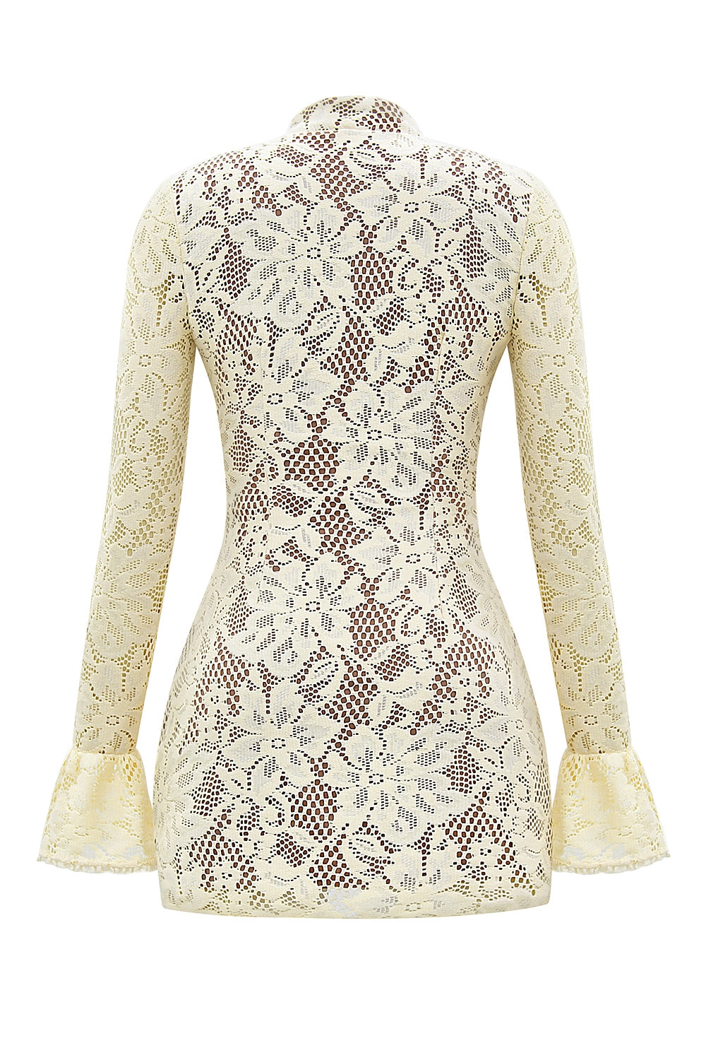 buttermilk keyhole lace mini dress