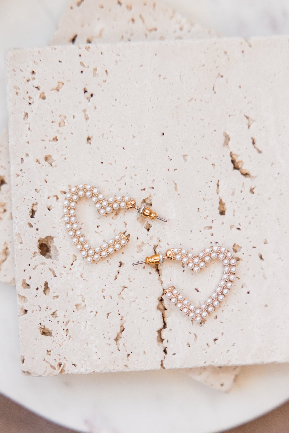 Pearl Heart Earrings
