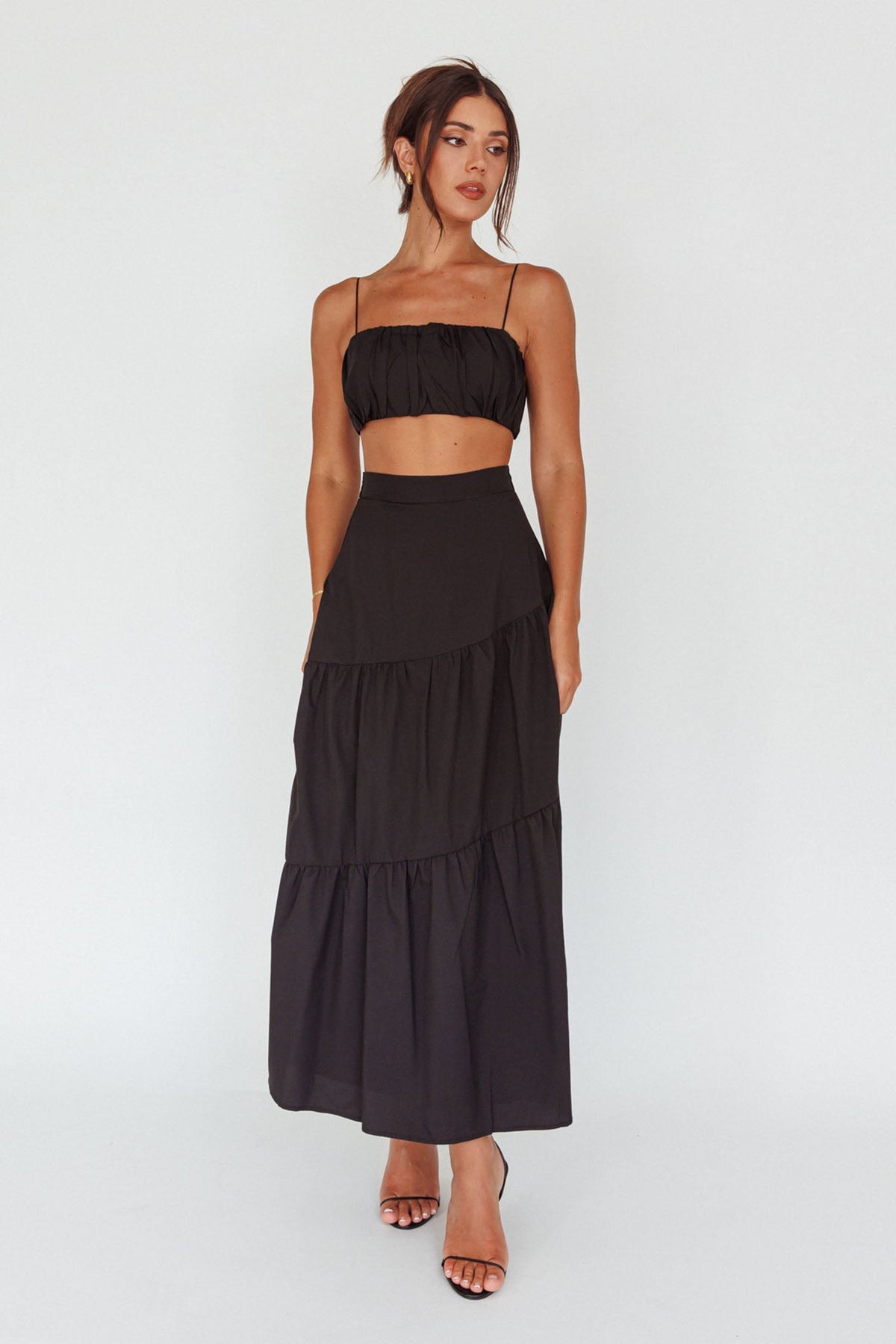 Bondi Waist Tie Maxi Skirt Black