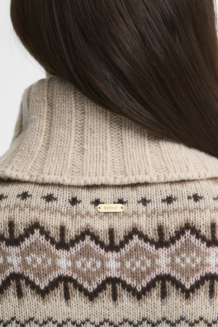 Barbour Helen Knitted Jumper Birch Multi LKN1560 close up Shop Barbour at Dotique