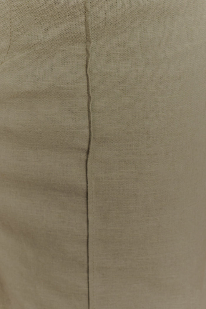Brandi Linen Straight Leg Pant - Basil