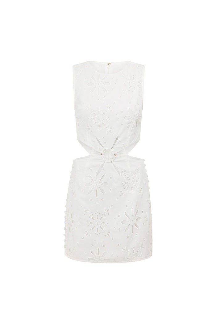 Brigitte Ring Mini Dress - White