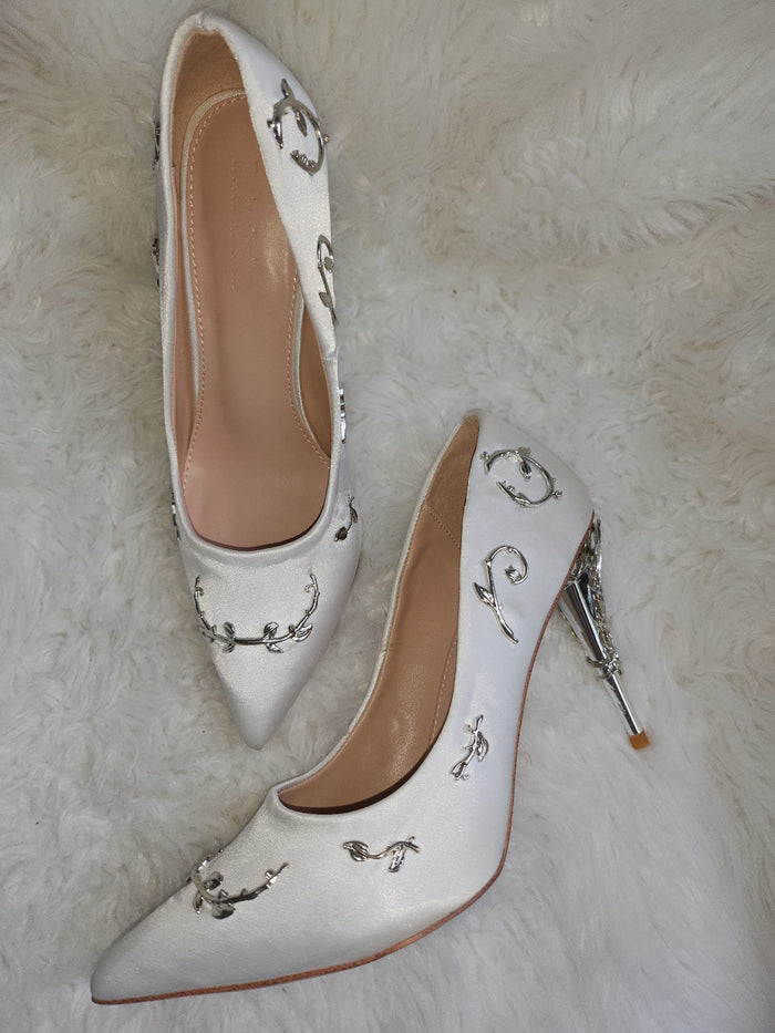 Clearance - Classic Eden Leaf Bridal High Heel Pumps
