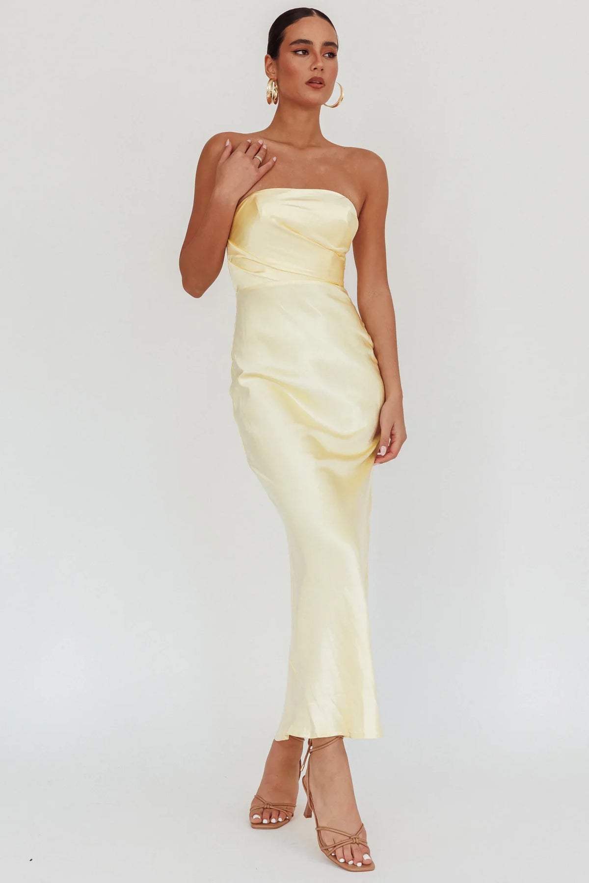 City Of Stars Strapless Maxi Dress Butter