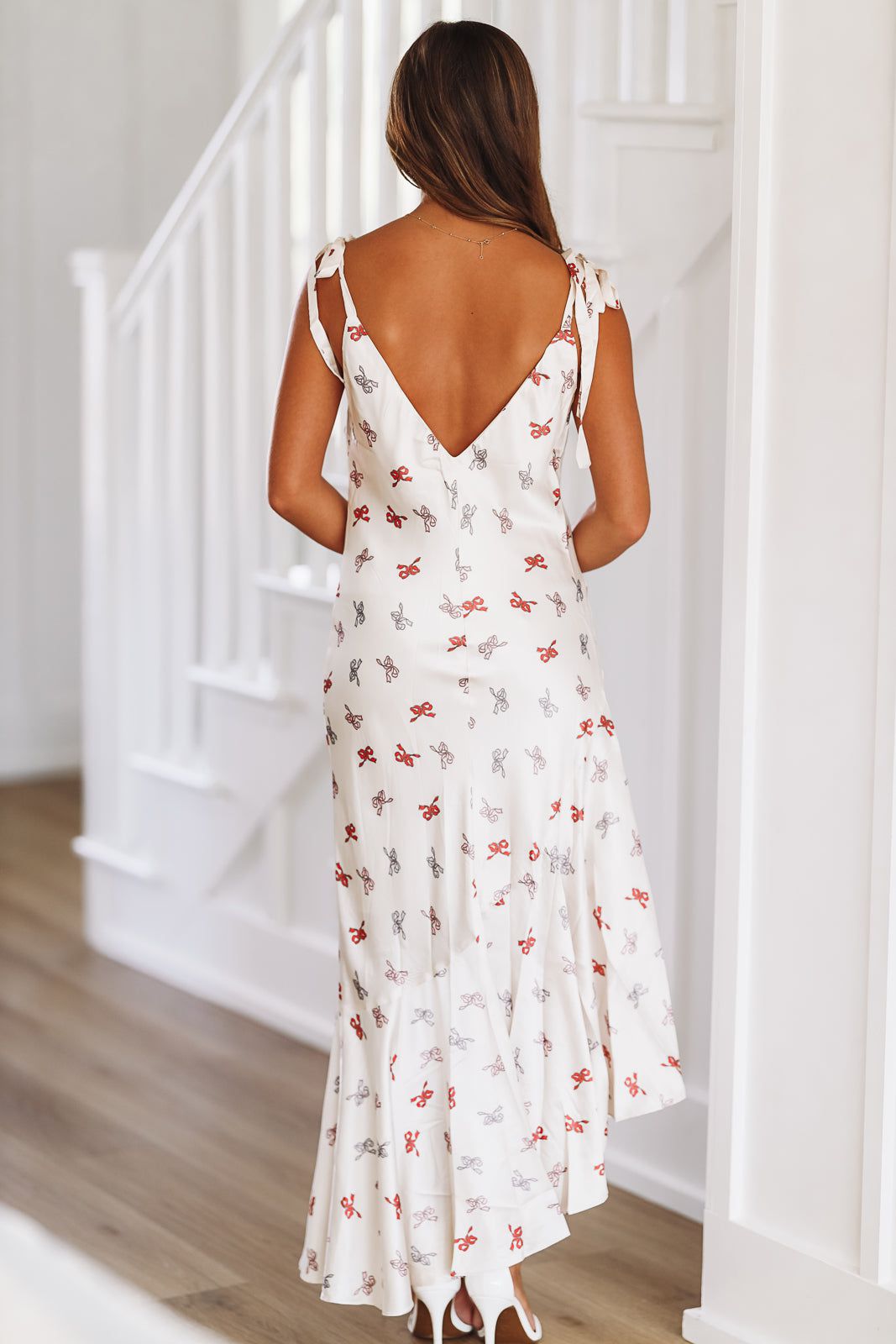 Satin Asymmetric Hem Slip Maxi Dress - Ivory (FINAL SALE)
