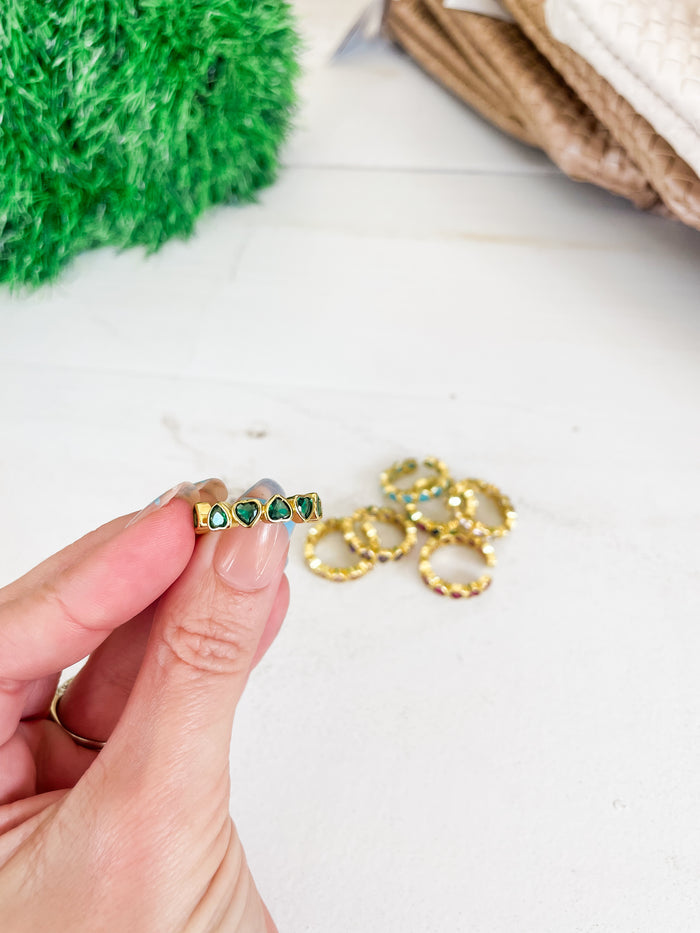 Heart Glow Ring-Emerald
