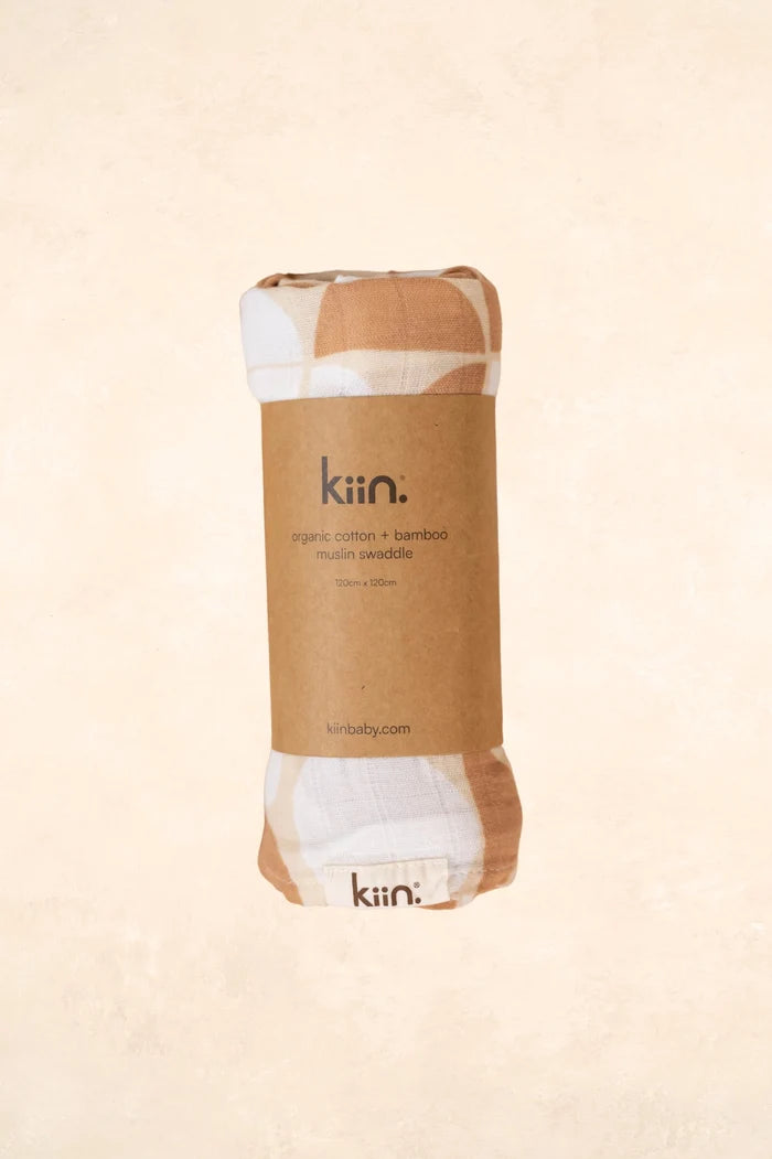 Kiin Organic Bamboo Cotton Muslin Swaddle - Pebble