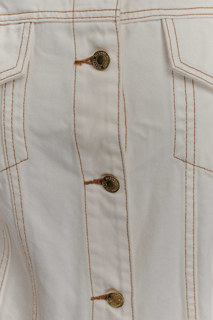 Kirra Cinched Denim Jacket - White