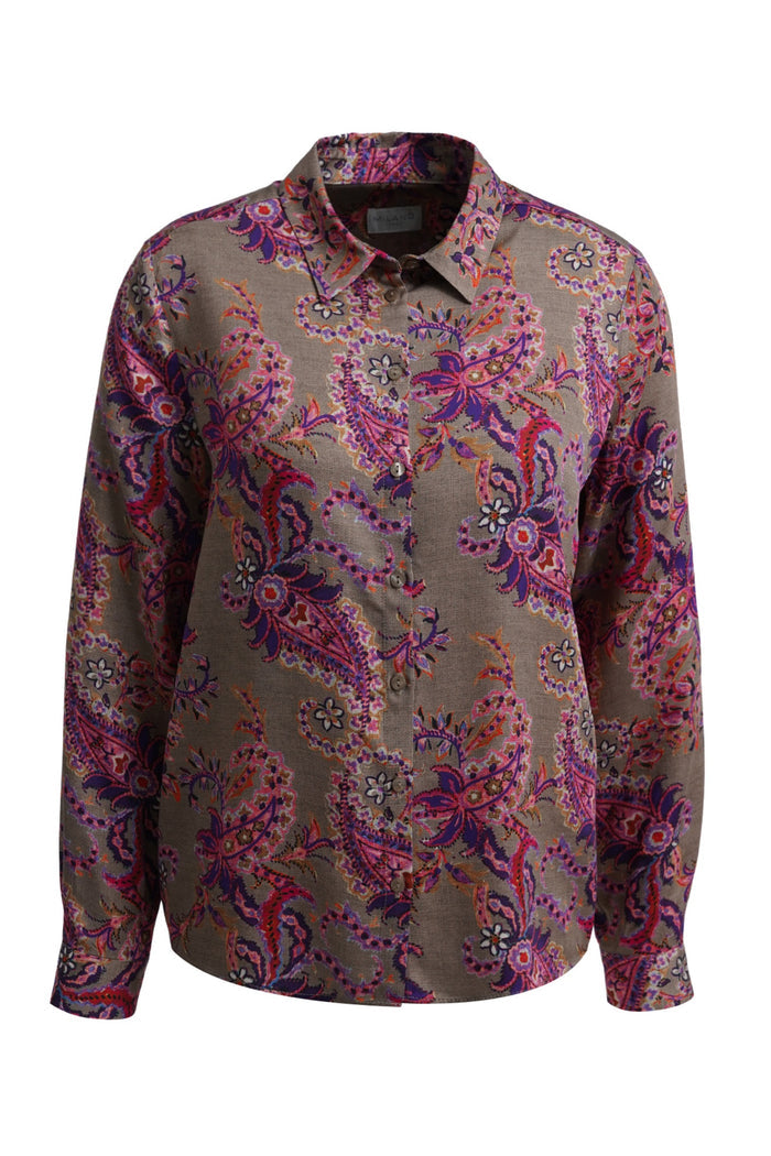 Milano 63-6562-3655 Fuchsia Paisley Print Shirt Blouse by MILANO Shop MILANO at Dotique