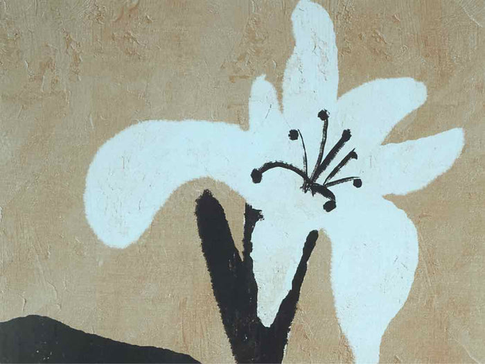 Pair of Flower Prints In Black Frame Under Glass