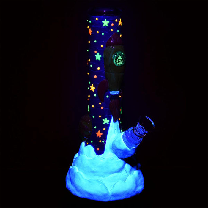 Pulsar Rocket Ship 10" Beaker UV Reactive