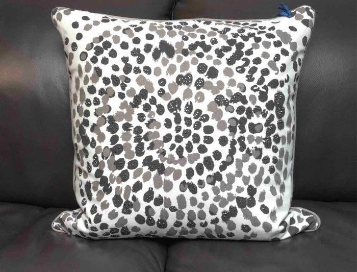 Suburban Home Duralee Gray & Cream Beaded Accent Pillow