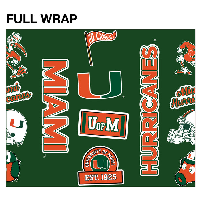 University of Miami 24oz. Stainless Steel Bottle - Sticker Style Wrap