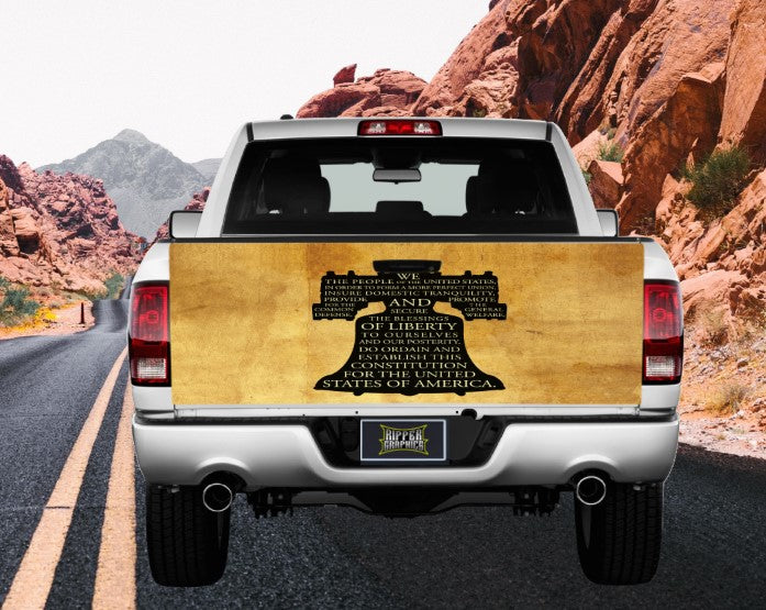 U.S. Constitution Bell Tailgate Wrap Vinyl Graphic Decal Sticker