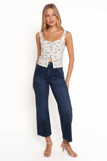 Jia Top - Ivory Floral