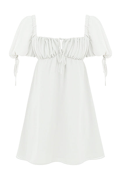 ivory georgette mini dress - sale