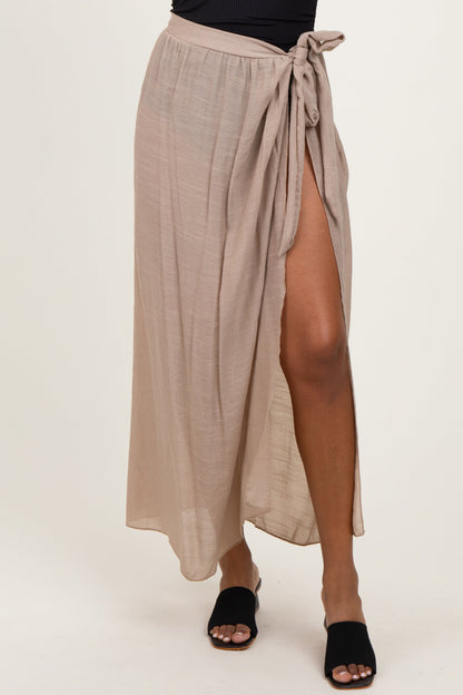 Beige Loose Beach Cover Up Skirt
