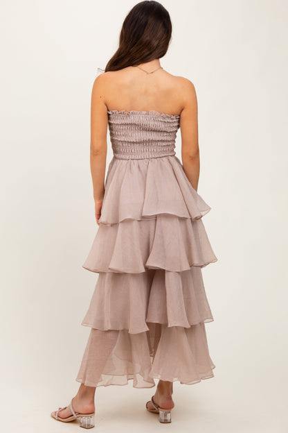 Beige Layered Maxi Dress