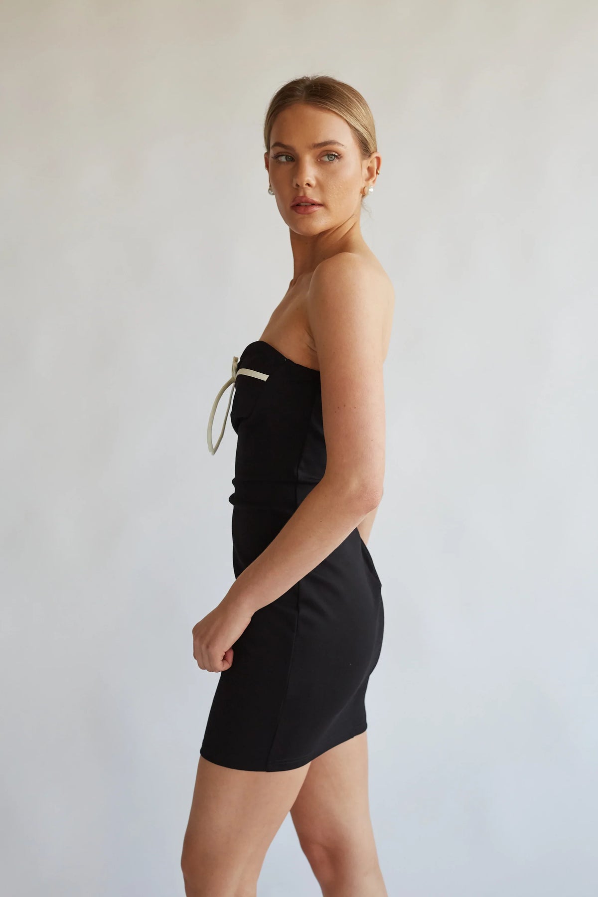 Eloise Strapless Bow Bodycon Mini Dress