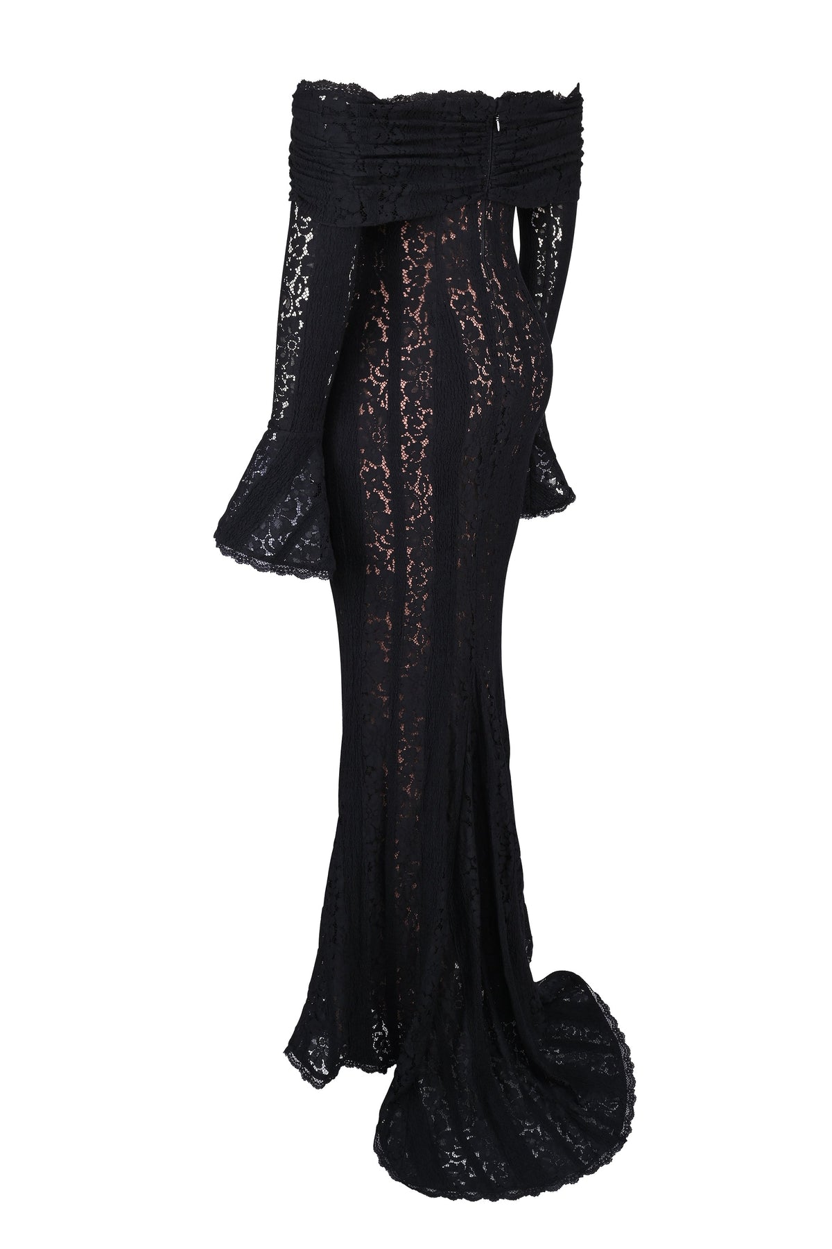 black off shoulder floral lace maxi dress