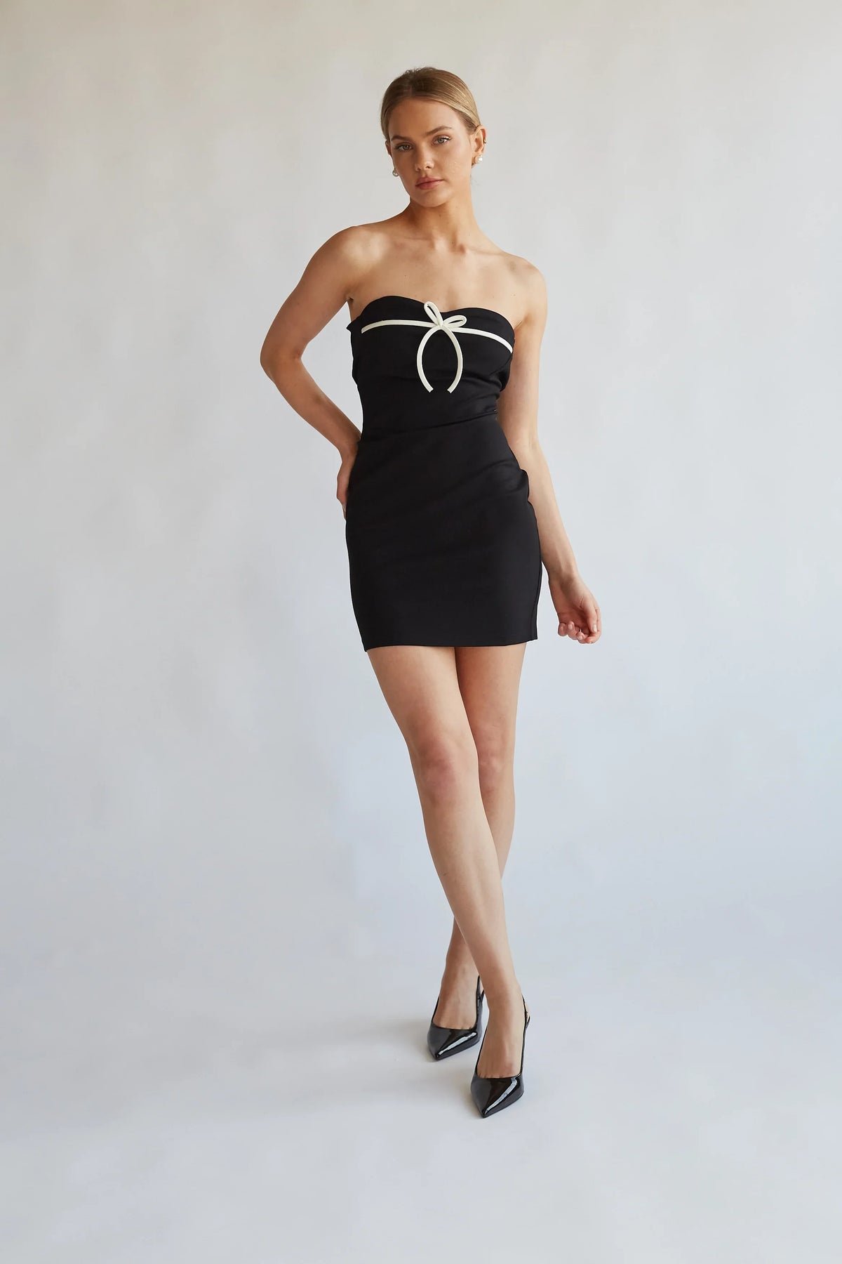 Eloise Strapless Bow Bodycon Mini Dress