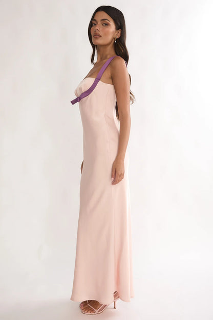 Elowra Bow Bust Maxi Dress Pink