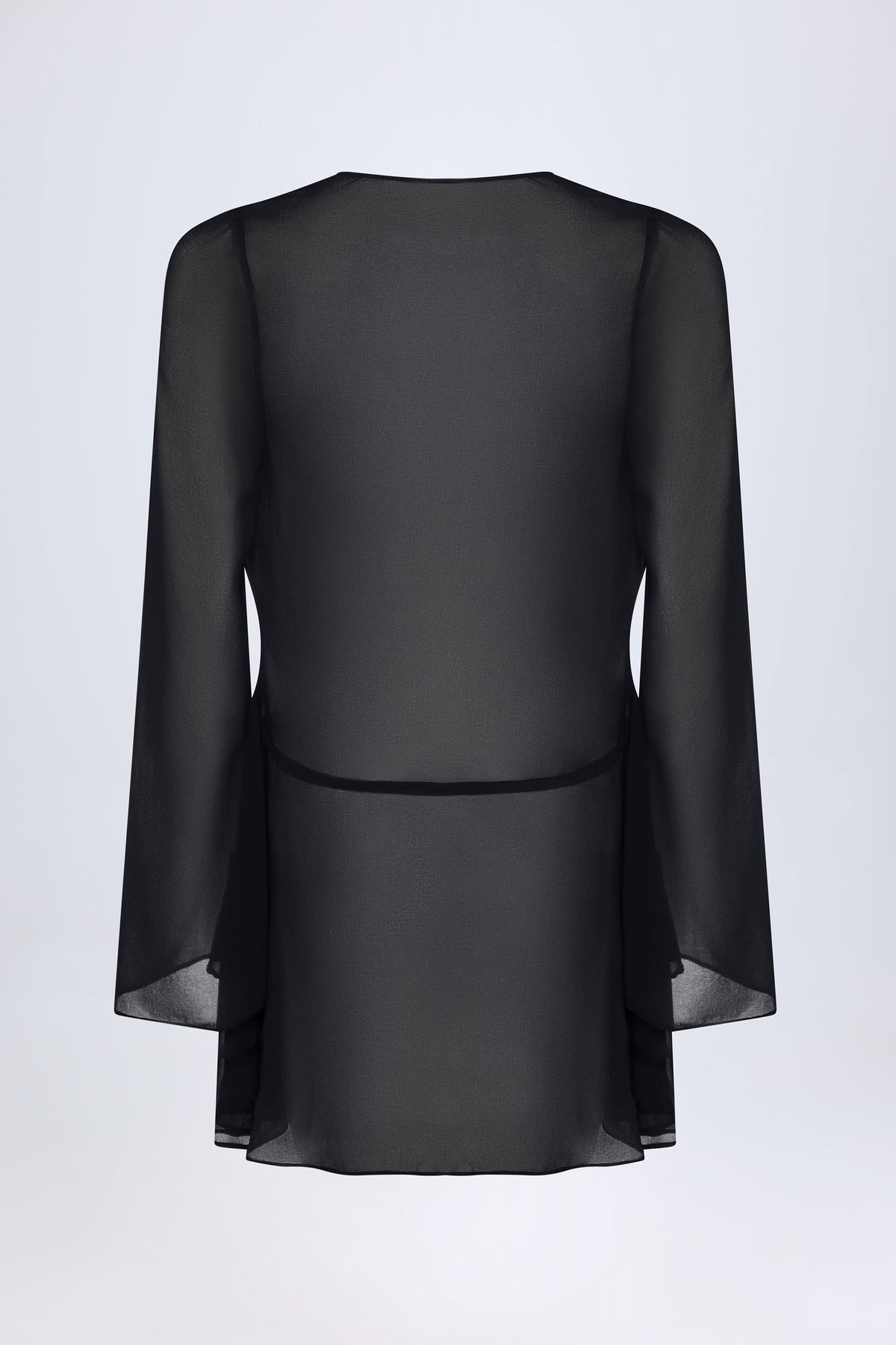 Cowl-Neck Mini Dress in Black