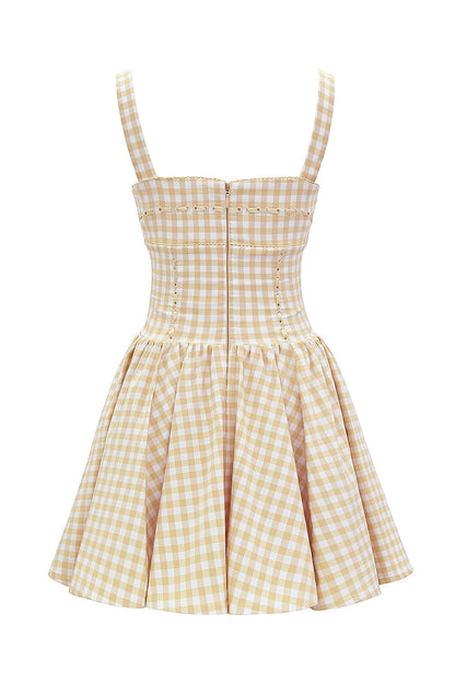 gingerbread gingham mini dress