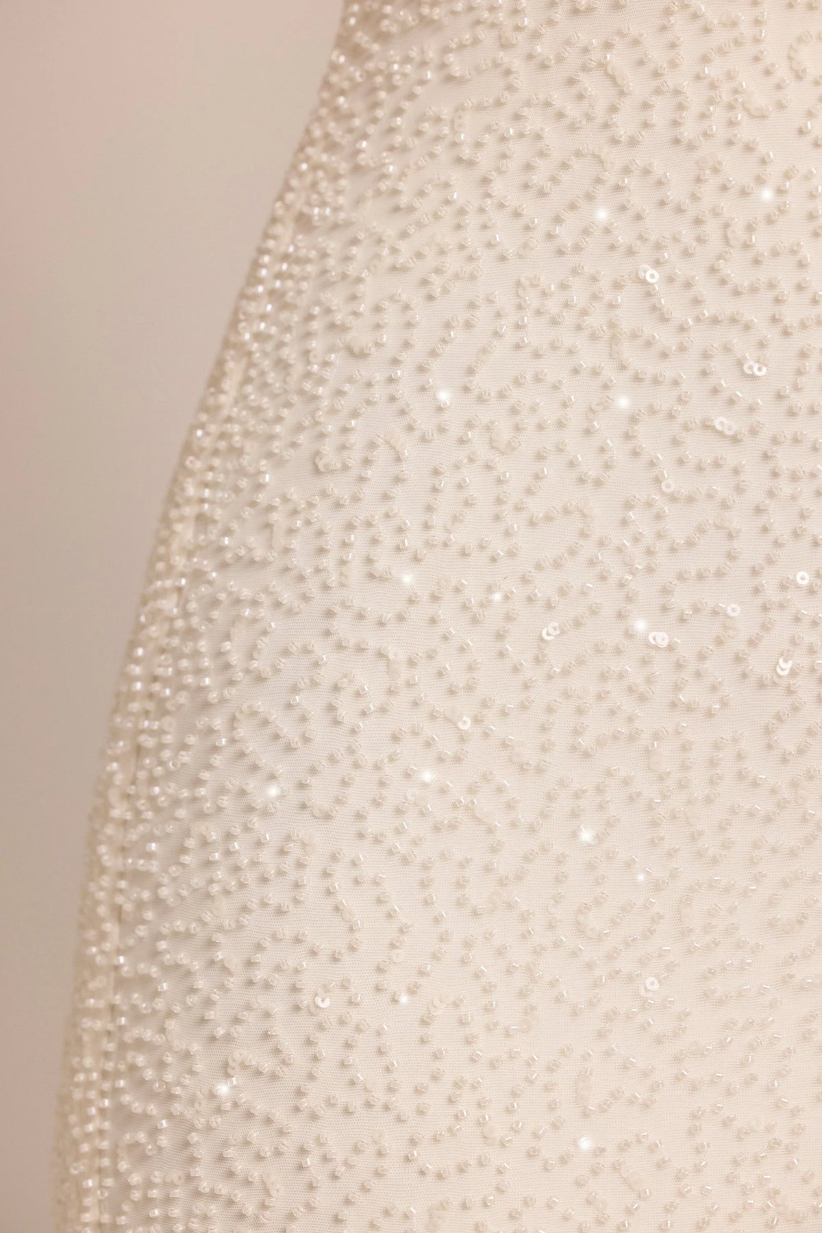 Embellished Square Neck Mini Dress in White