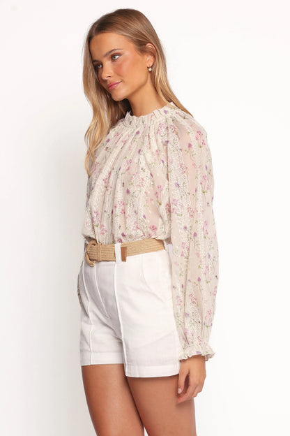 Annie Long Sleeve Top - Pink Floral