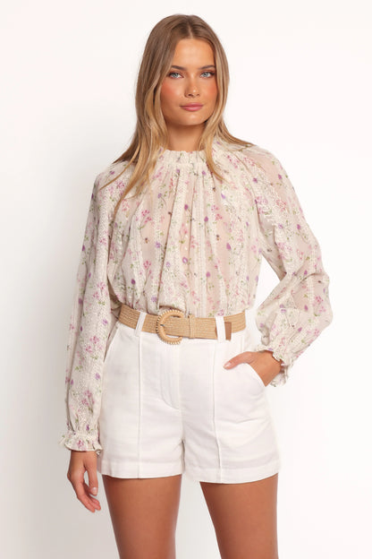 Annie Long Sleeve Top - Pink Floral