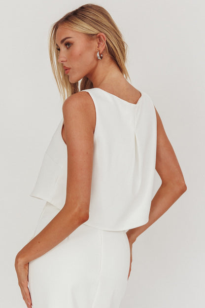 Bondi Sunset Front Button Top White