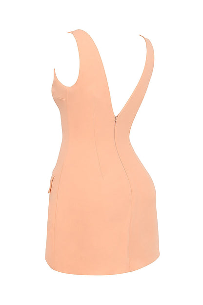 sorbet plunge mini dress