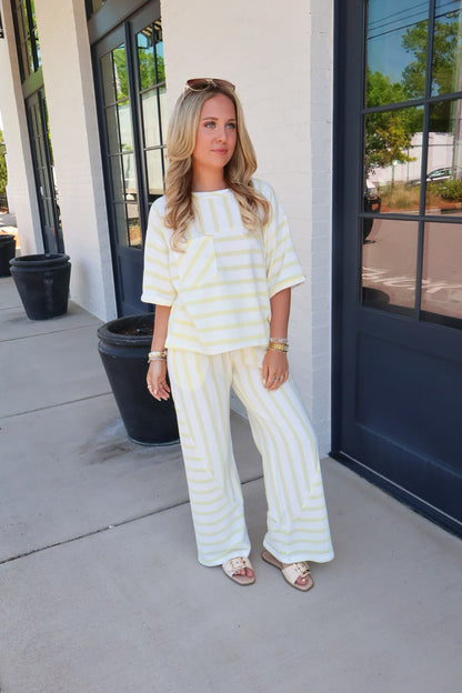 Yellow Stripe Lounge Set