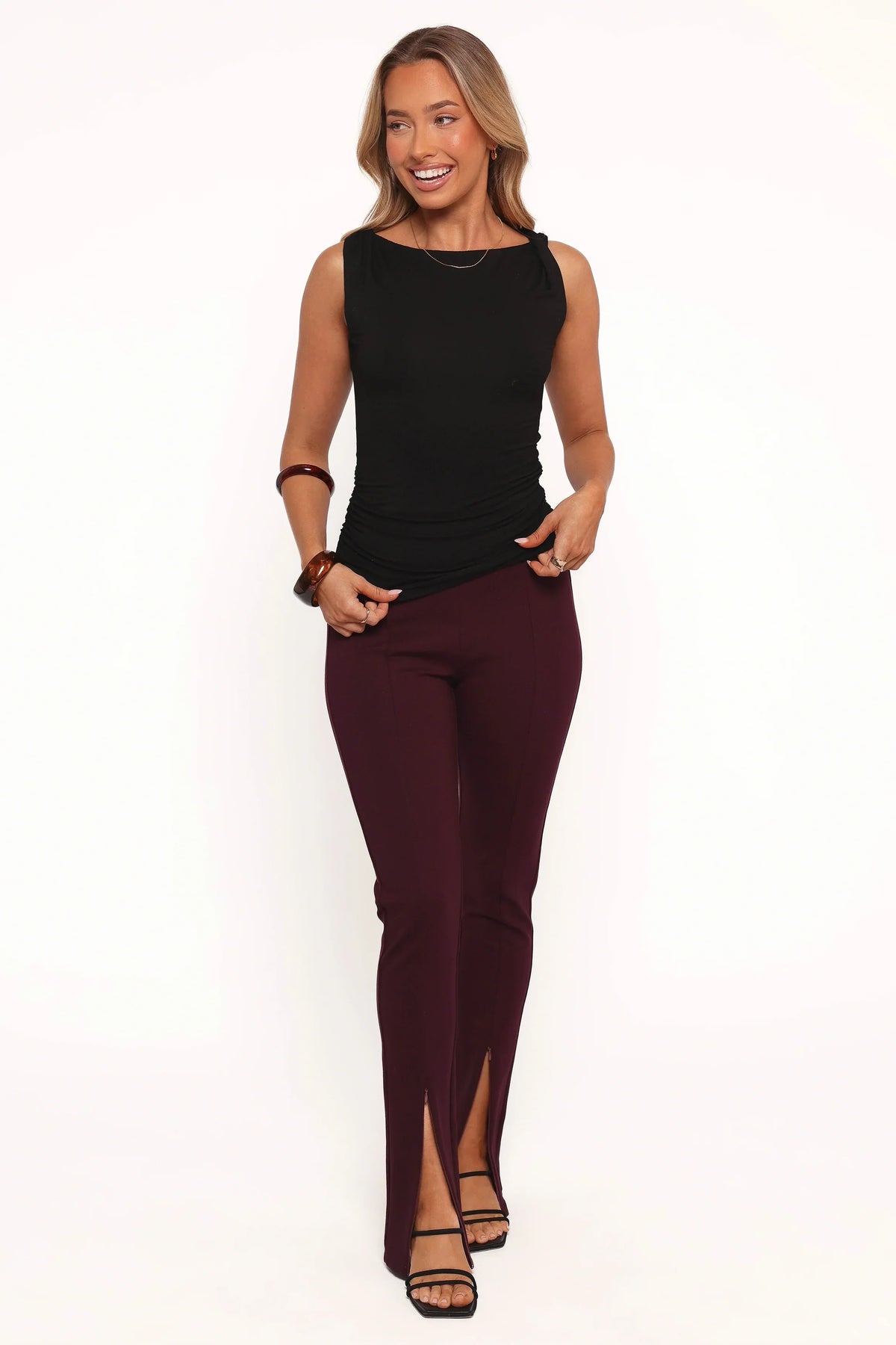 Lainey Twist Knit Top - Black