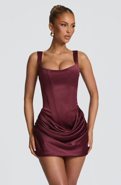 Imogen Mini Dress - Cherry Lacquer