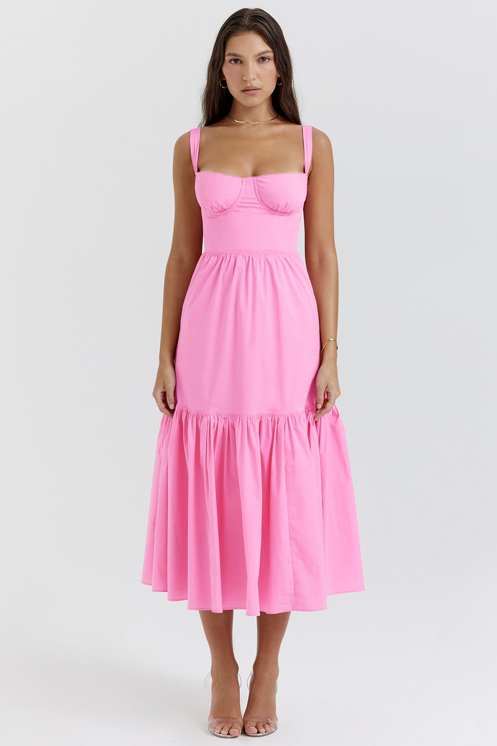 french pink midi sundress