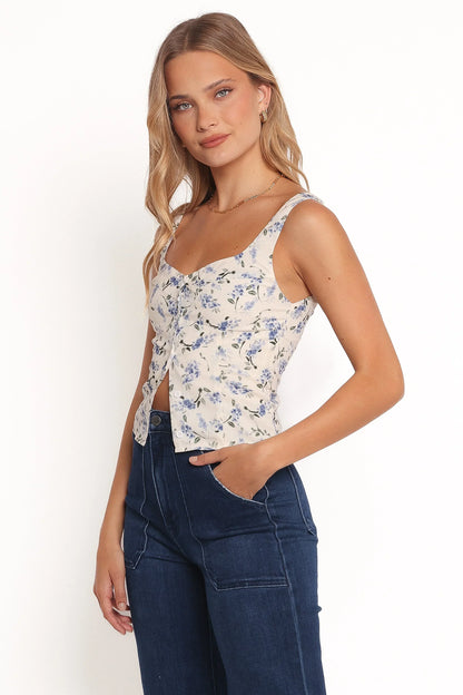 Jia Top - Ivory Floral