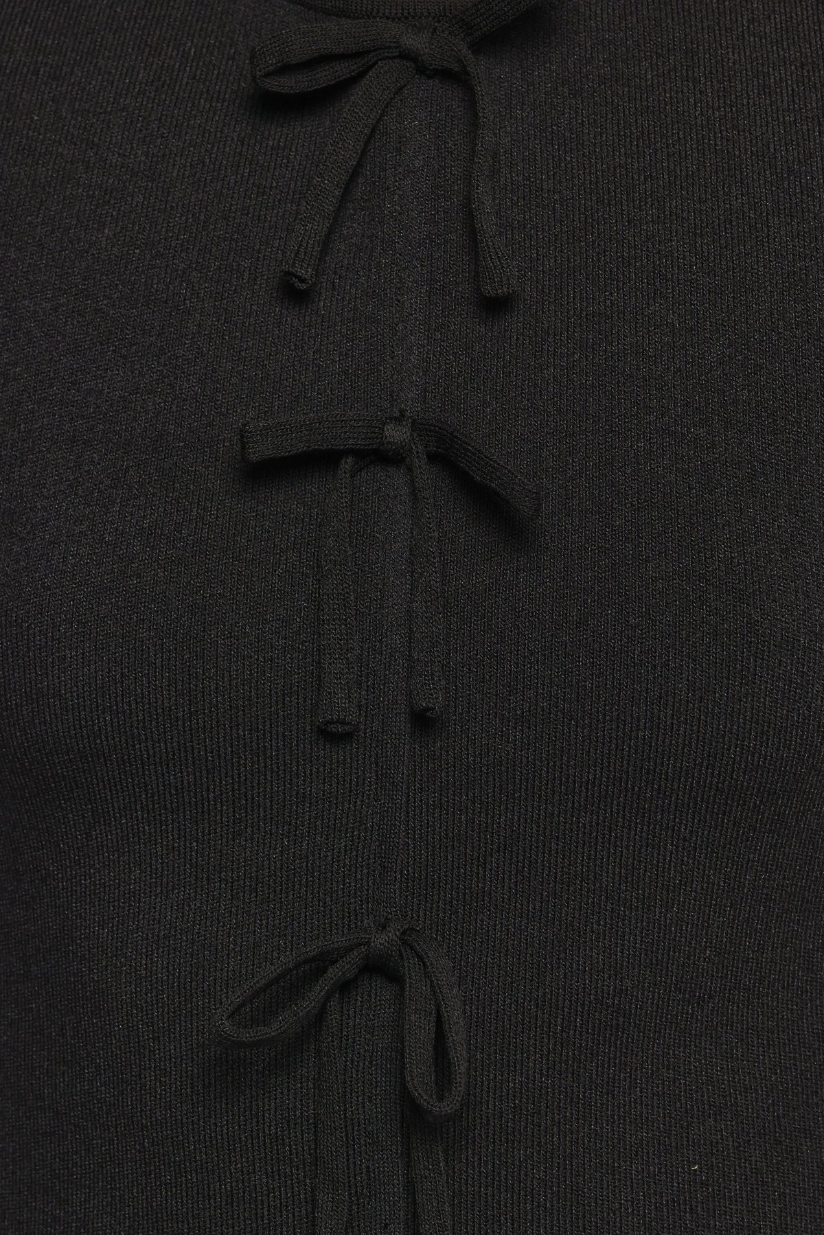 Milani Bow Knitted Top - Black