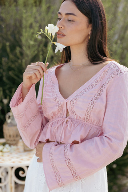 Reed Long Sleeve Top - Pink
