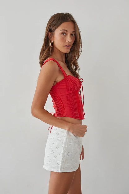 Jolene Lace Trim Bustier Corset Top