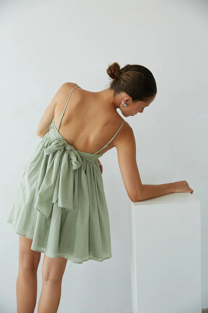 Molly Open Back Babydoll Mini Dress