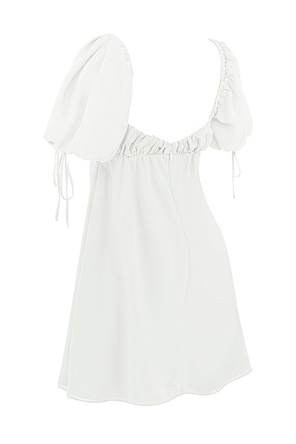 ivory georgette mini dress - sale