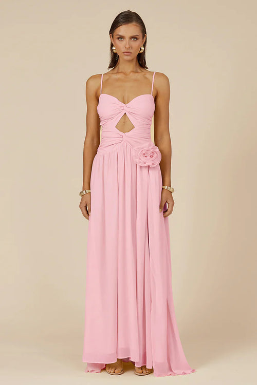 DANIKA SIDE SLIT MAXI DRESS - MUSK