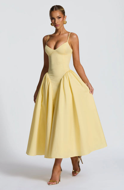 Emerson Midi Dress - Lemon