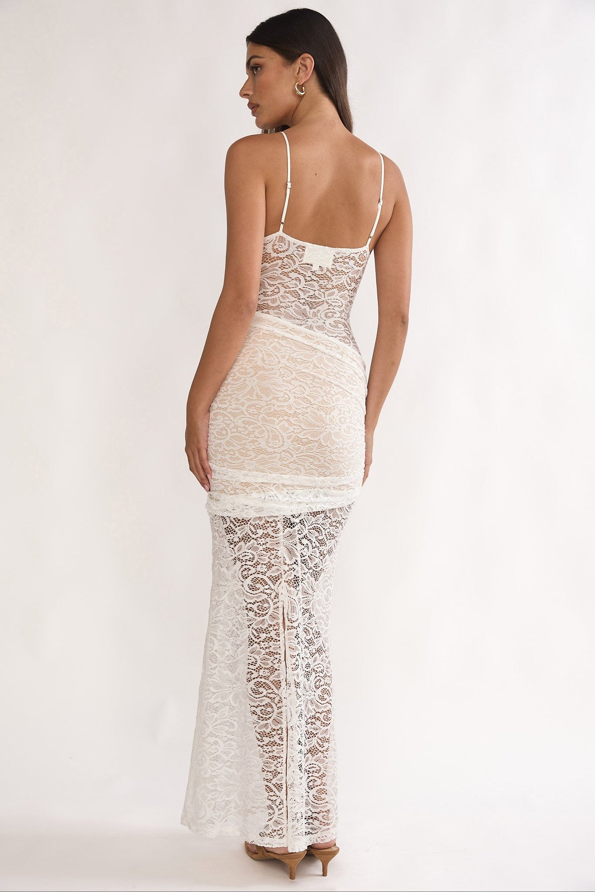 Capri Sunset Lace Overlay Maxi Dress White