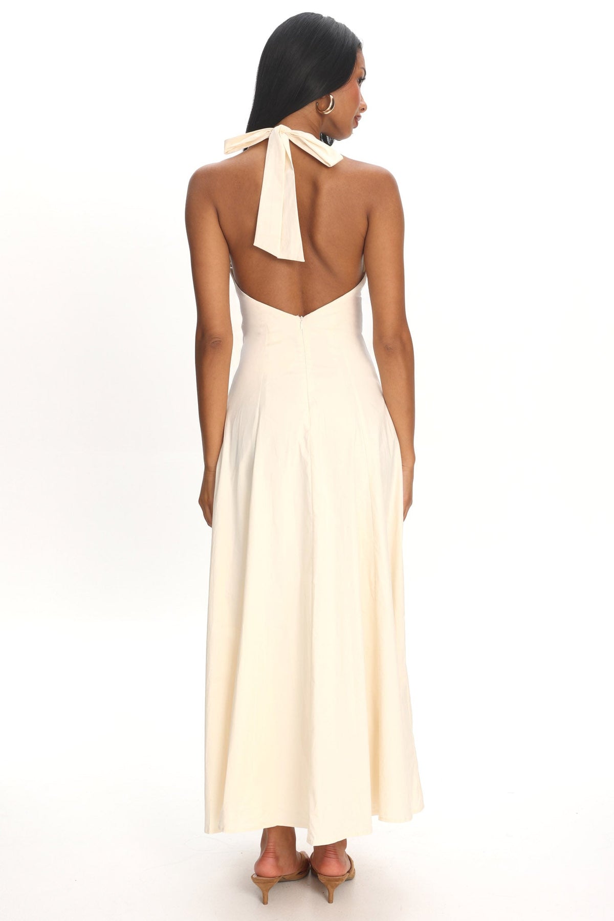 Brea Halterneck Midi Dress Vanilla