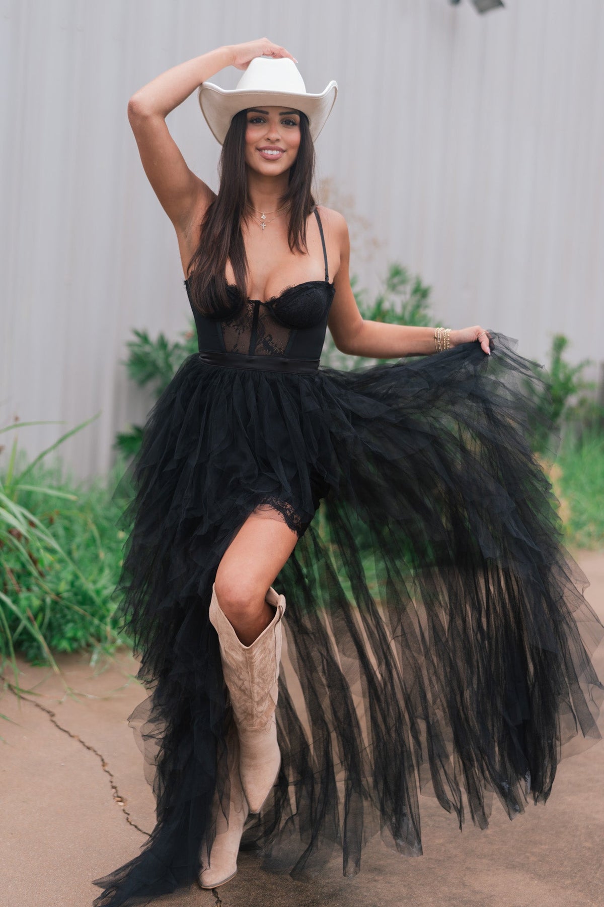 Heavenly Mesh Maxi Gown (Black) [PRE-ORDER]