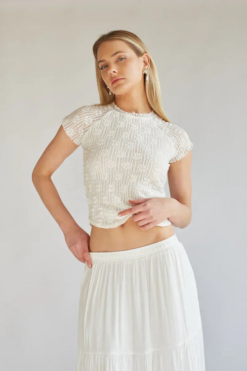 Charlize Short Sleeve Lace Top